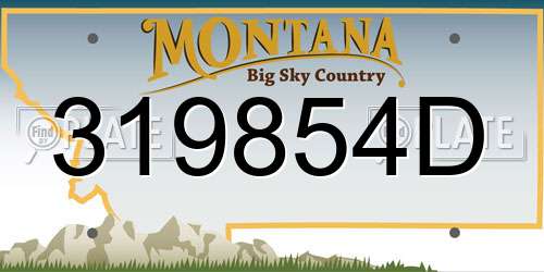 319854D Montana License Plate