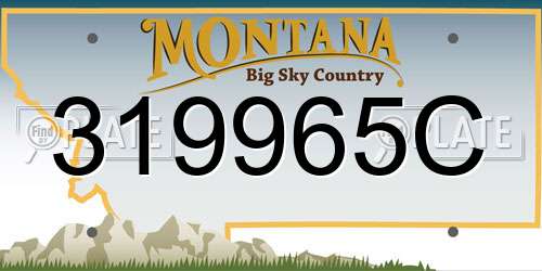 319965C Montana License Plate