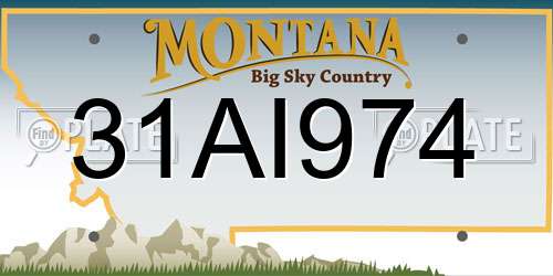 31AI974 Montana License Plate