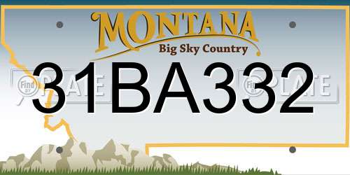 31BA332 Montana License Plate
