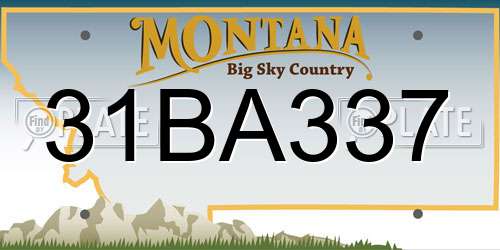 31BA337 Montana License Plate