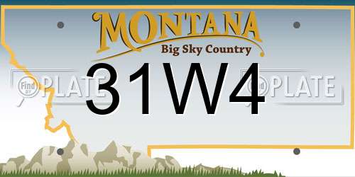 31W4 Montana License Plate
