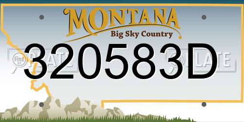 320583D Montana License Plate