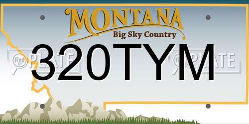 320TYM Montana License Plate