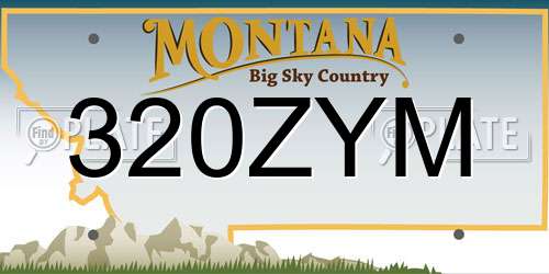 320ZYM Montana License Plate