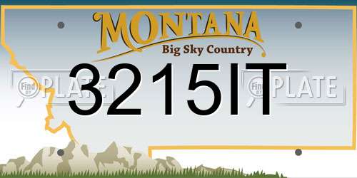 3215IT Montana License Plate