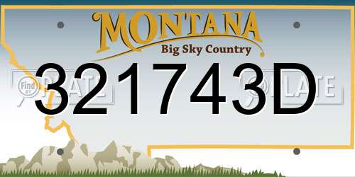 321743D Montana License Plate