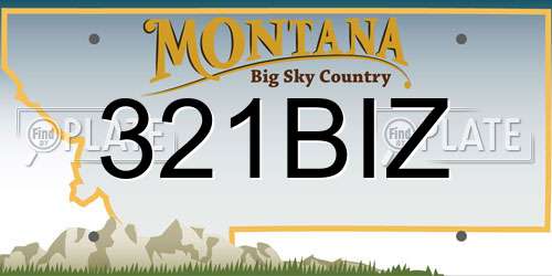 321BIZ Montana License Plate