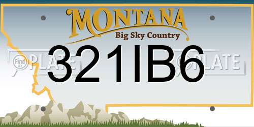 321IB6 Montana License Plate