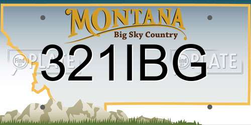 321IBG Montana License Plate