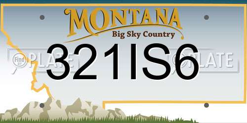 321IS6 Montana License Plate