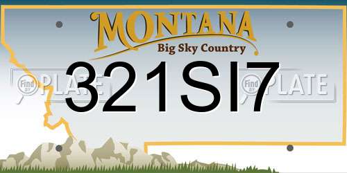 321SI7 Montana License Plate