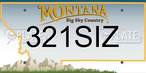 321SIZ Montana License Plate