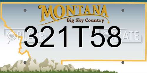321T58 Montana License Plate