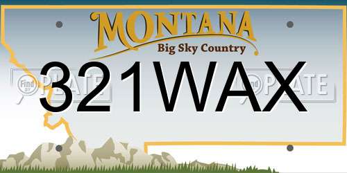 321WAX Montana License Plate