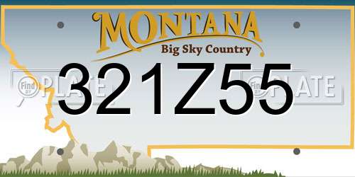 321Z55 Montana License Plate