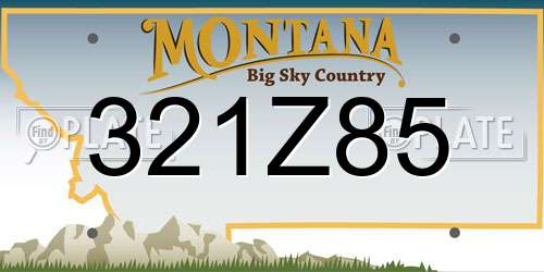 321Z85 Montana License Plate