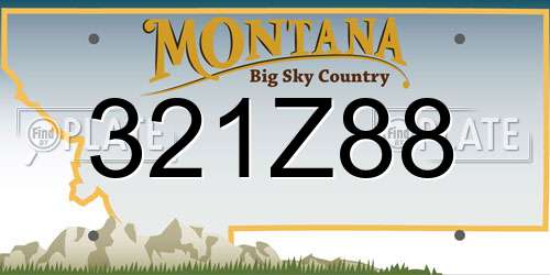 321Z88 Montana License Plate