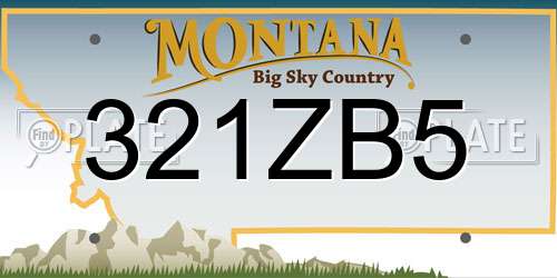 321ZB5 Montana License Plate