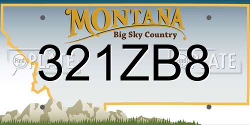 321ZB8 Montana License Plate