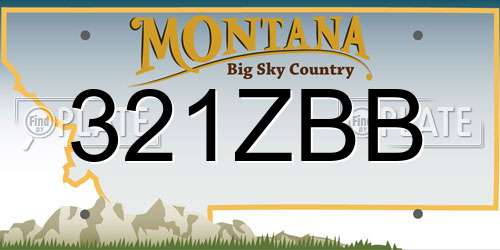 321ZBB Montana License Plate