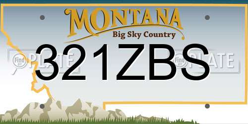 321ZBS Montana License Plate