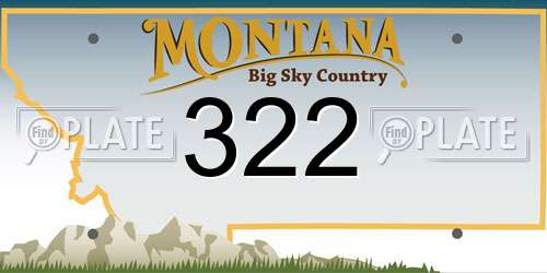 322 Montana License Plate