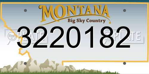 3220182 Montana License Plate