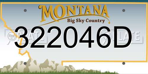 322046D Montana License Plate