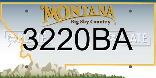 3220BA Montana License Plate