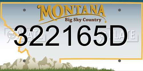 322165D Montana License Plate