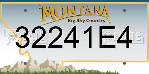 32241E4 Montana License Plate