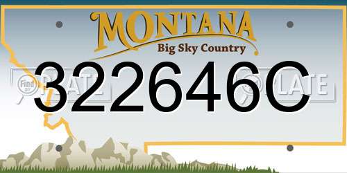 322646C Montana License Plate