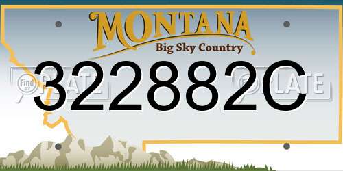 322882C Montana License Plate
