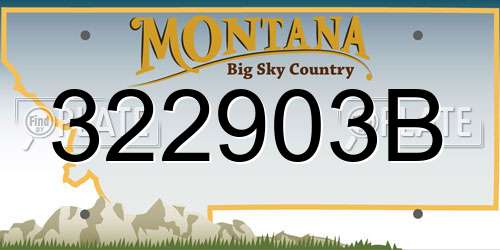 322903B Montana License Plate