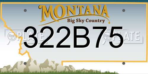 322B75 Montana License Plate
