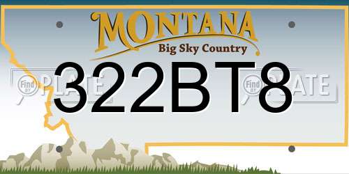 322BT8 Montana License Plate