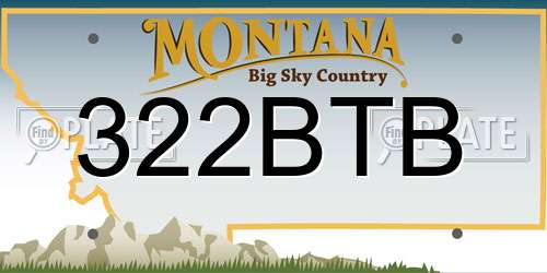 322BTB Montana License Plate