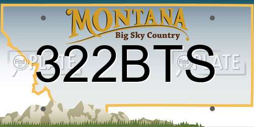 322BTS Montana License Plate