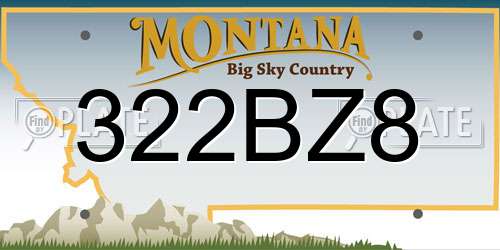 322BZ8 Montana License Plate