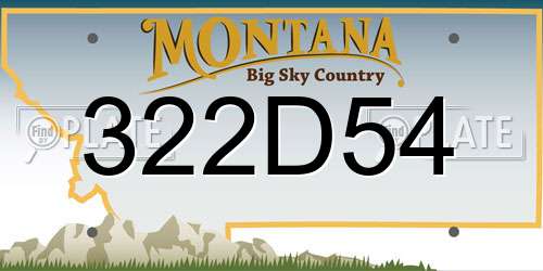 322D54 Montana License Plate