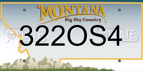 322OS4 Montana License Plate