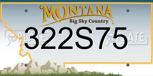 322S75 Montana License Plate