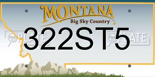 322ST5 Montana License Plate