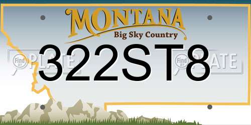 322ST8 Montana License Plate
