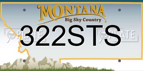 322STS Montana License Plate