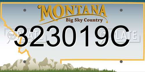 323019C Montana License Plate