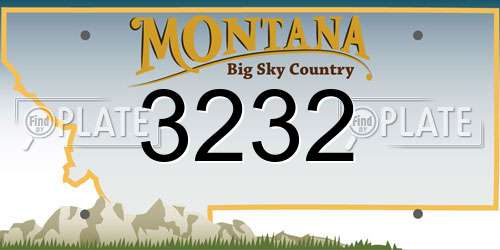 3232 Montana License Plate