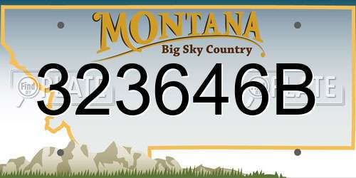 323646B Montana License Plate