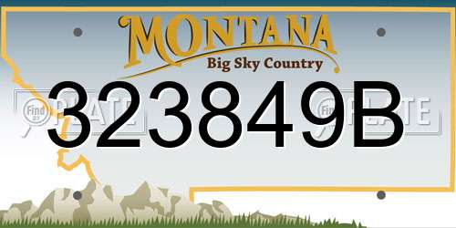 323849B Montana License Plate